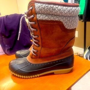 Lane Bryant‎ 9W Snow boots Duck boot knit cuff faux suede waterproof outdoor